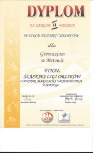 SREBRNY MEDAL GIMNAZJADY WOJEWÓDZTWA ŚLĄSKIEGO DLA GIMNAZJUM Z MSTOWA