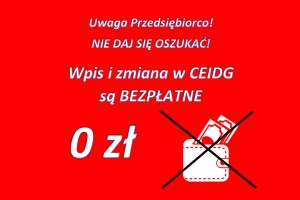 OSTRZEŻENIE PRZED OPŁATAMI CEIDG