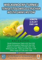 Zapraszamy na Wielkanocny turniej w tenisie stołowym gminy Mstów.
