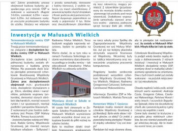 Docieplenie budynku remizy OSP w Małusach Wielkich