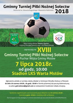 XVIII Gminny Turniej Piłki Nożnej Sołectw - 07.07.2018r.