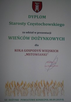XX Dożynki Powiatu Częstochowskiego - Koniecpol, 08.09.2019
