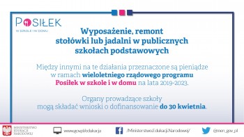 „Posiłek w szkole i w domu” 2020 - Szkoła Podstawowa w Mstowie