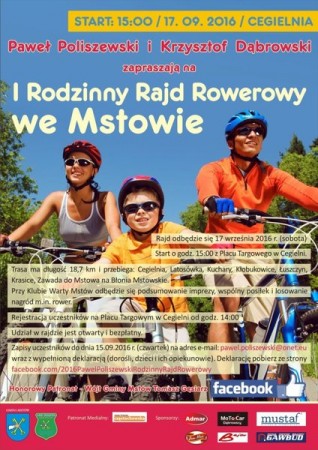 I RODZINNY RAJD ROWEROWY PO ZIEMI MSTOWSKIEJ